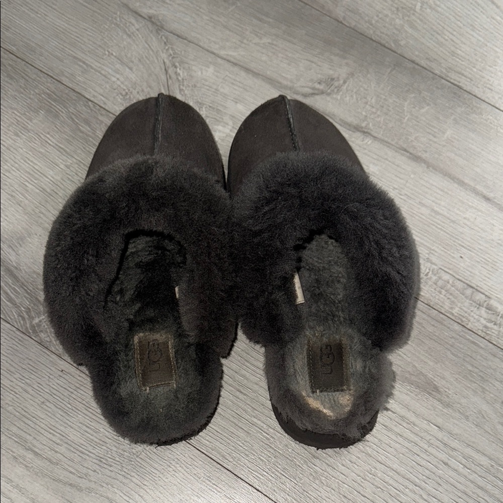 Ugg Gray Shearling Platform Slippers - image 7